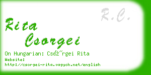 rita csorgei business card